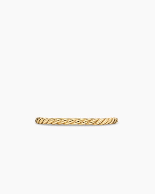 Womens Cable Band Ring in 18K Yellow Gold, 1.7mm