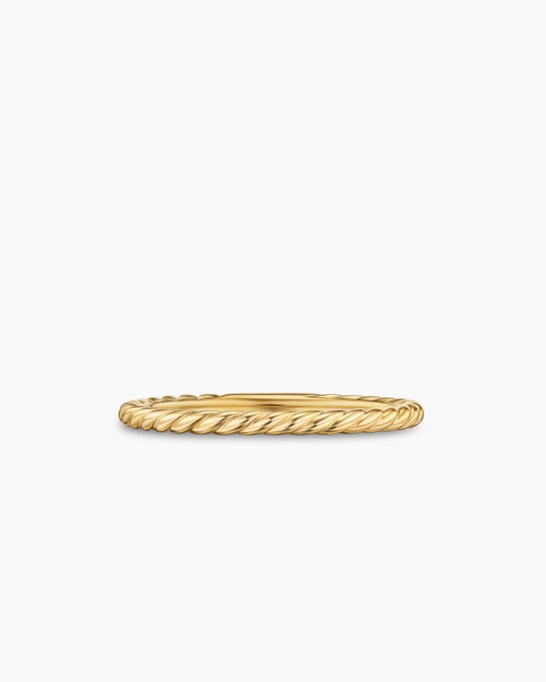Womens Cable Band Ring in 18K Yellow Gold, 1.7mm