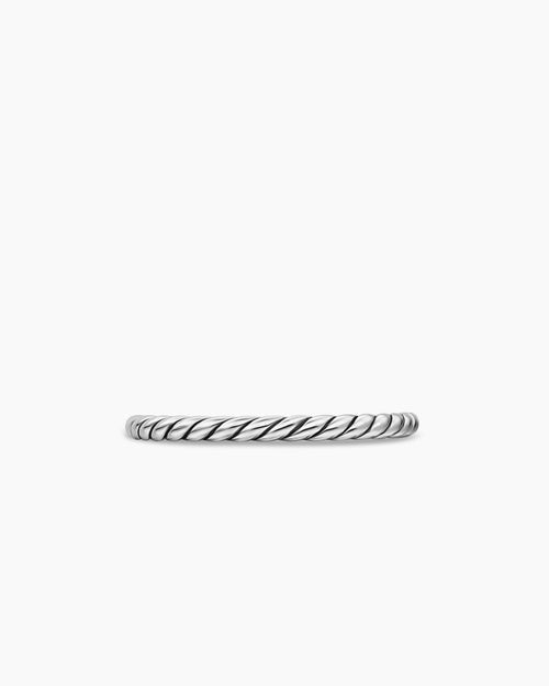 Womens Cable Band Ring in Sterling Silver, 1.7mm
