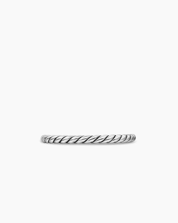 Cable Band Ring in Sterling Silver, 1.7mm