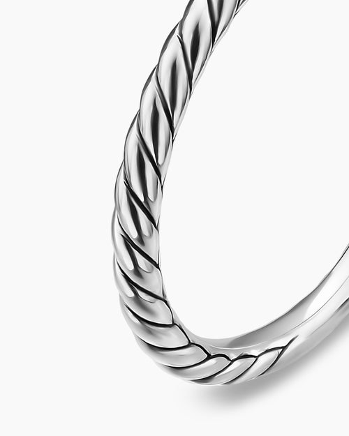 Womens Cable Band Ring in Sterling Silver, 1.7mm