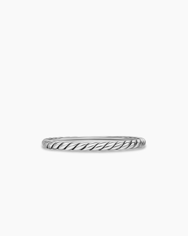 Cable Band Ring in Sterling Silver, 1.7mm