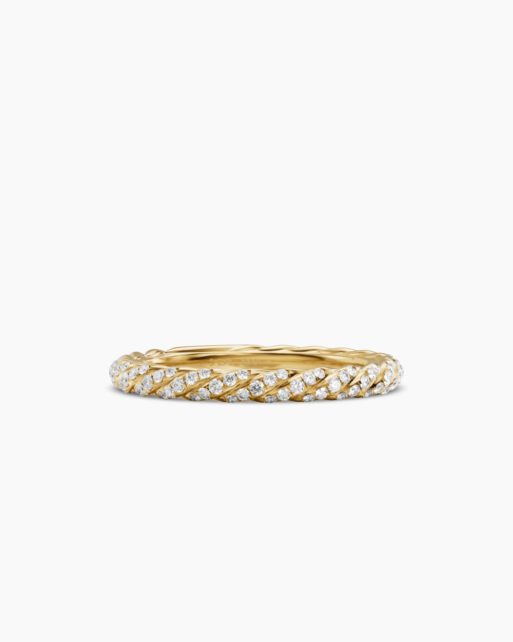 Womens Petite Pavé Band Ring in 18K Yellow Gold with Diamonds, 2.5mm