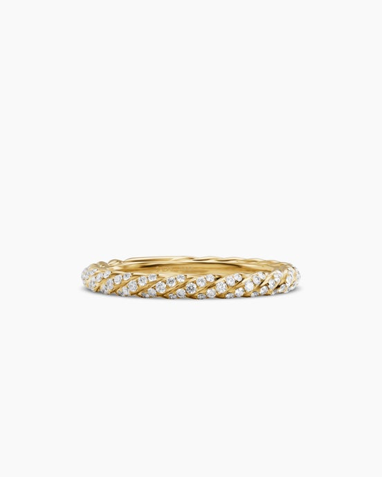 Petite Pavé Band Ring in 18K Yellow Gold with Diamonds, 2.5mm