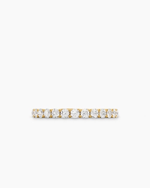 Womens Petite Pavé Band Ring in 18K Yellow Gold with Diamonds, 2.3mm
