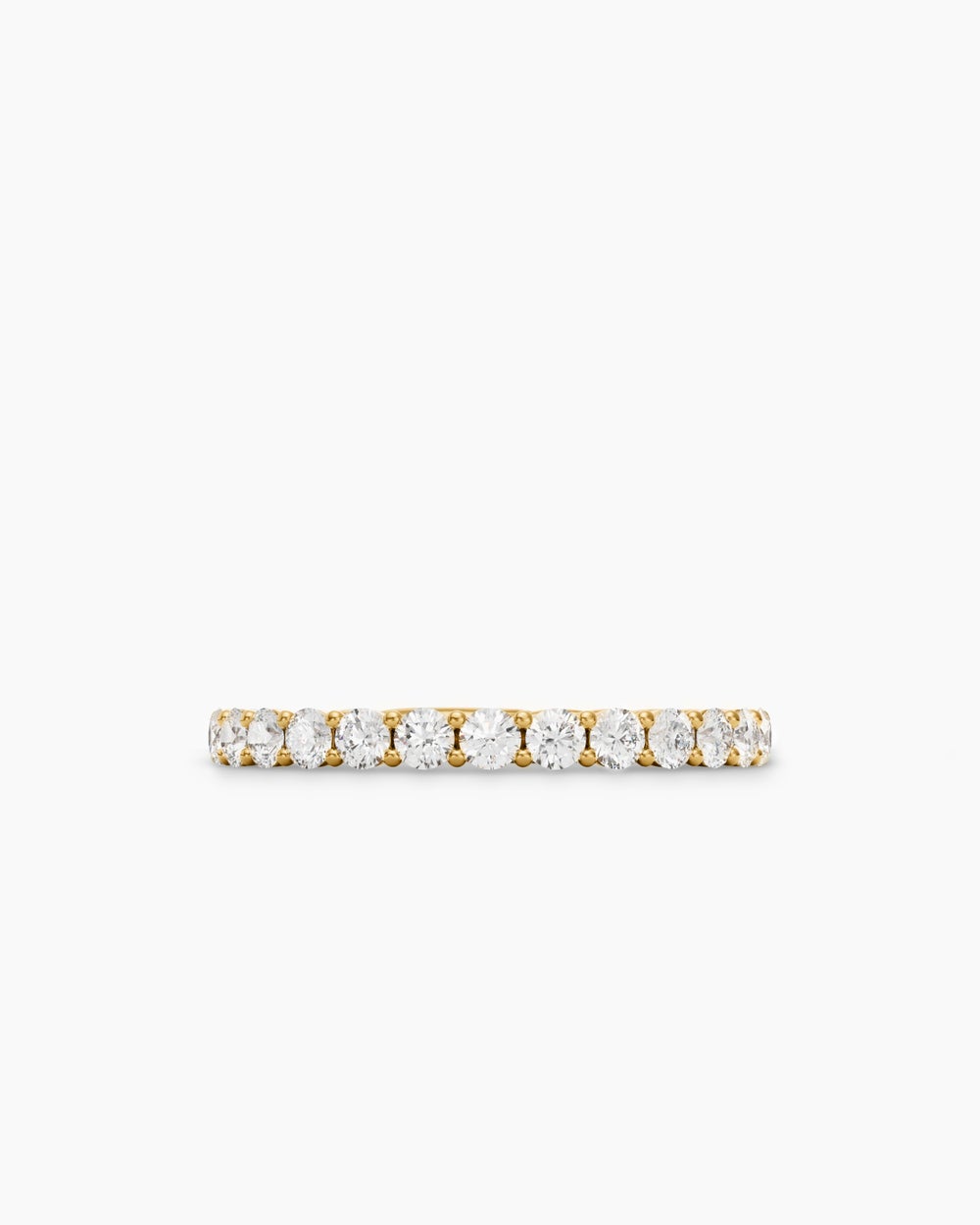 Womens Petite Pavé Band Ring in 18K Yellow Gold with Diamonds, 2.3mm