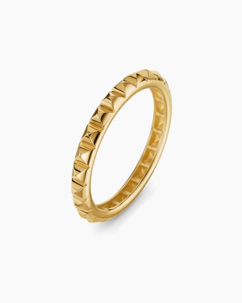 Womens Petite Pyramid Band Ring in 18K Yellow Gold, 2.5mm