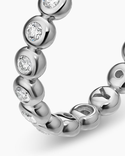 Womens Bezel Set Band Ring in Sterling Silver with Diamonds, 3.7mm