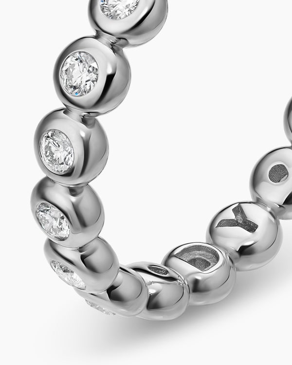 Bezel Set Band Ring in Sterling Silver with Diamonds, 3.7mm