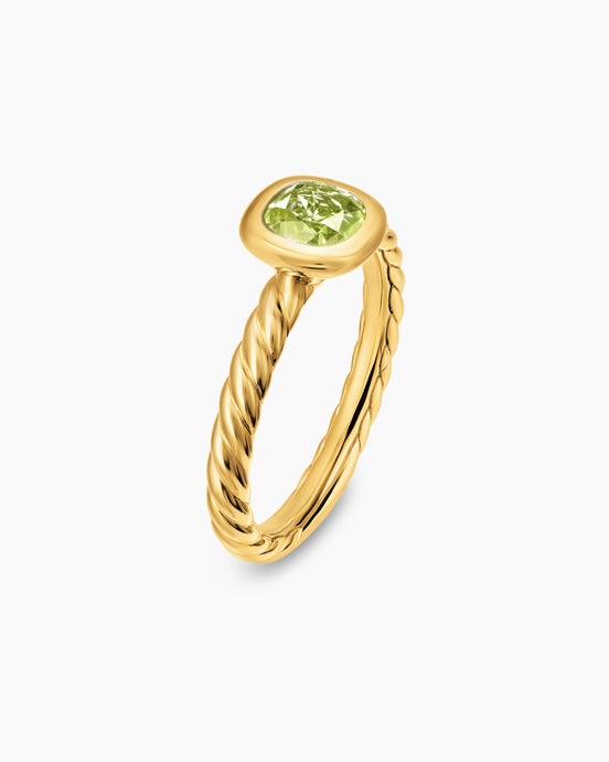 DY Mercer® Color Cable Ring in 18K Yellow Gold with Peridot, 5.5mm