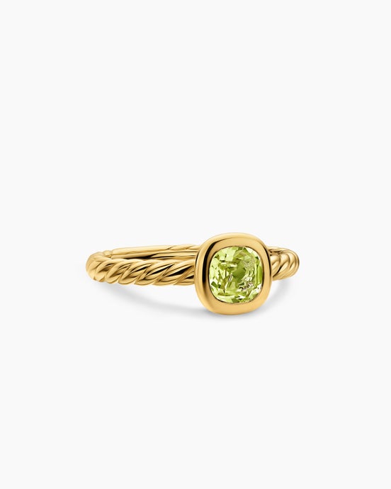 DY Mercer® Color Cable Ring in 18K Yellow Gold with Peridot, 5.5mm