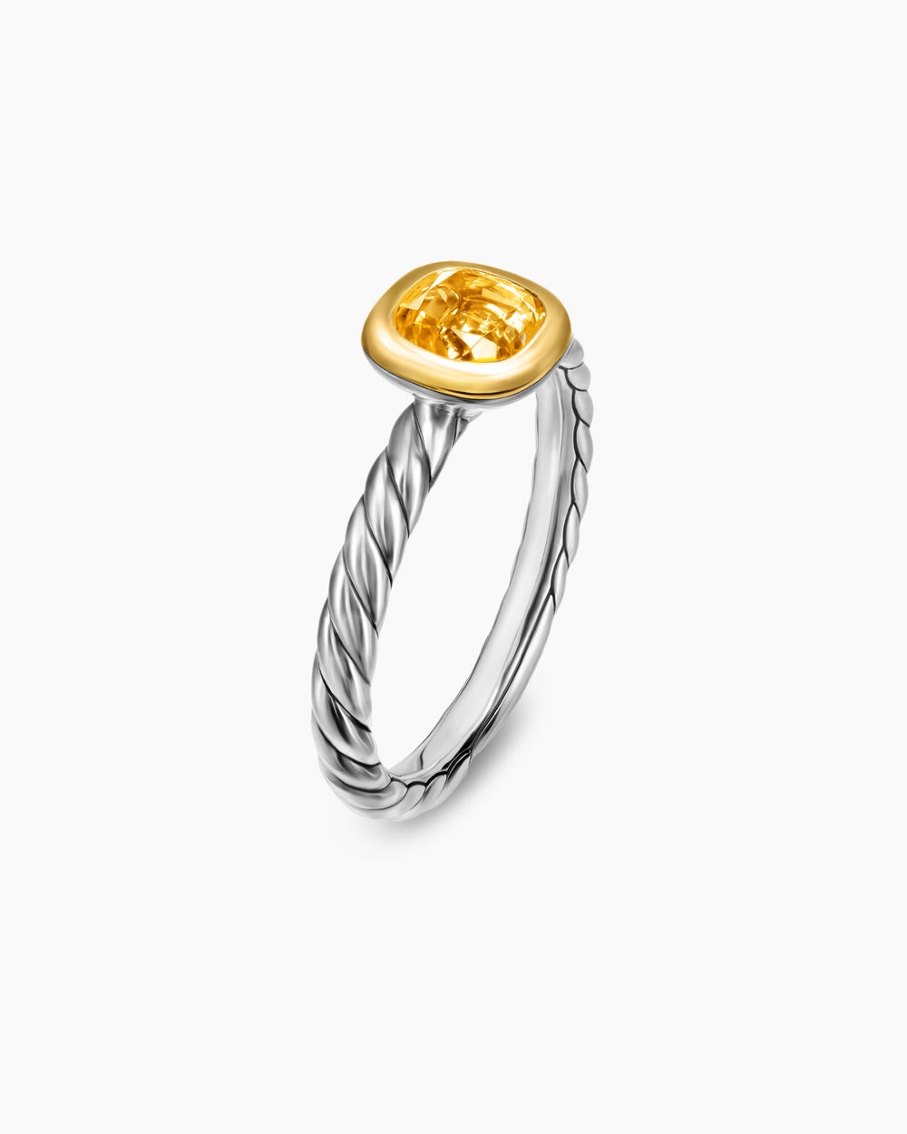 Womens DY Mercer Color Cable Ring in Sterling Silver with 14K Yellow Gold, 5.5mm