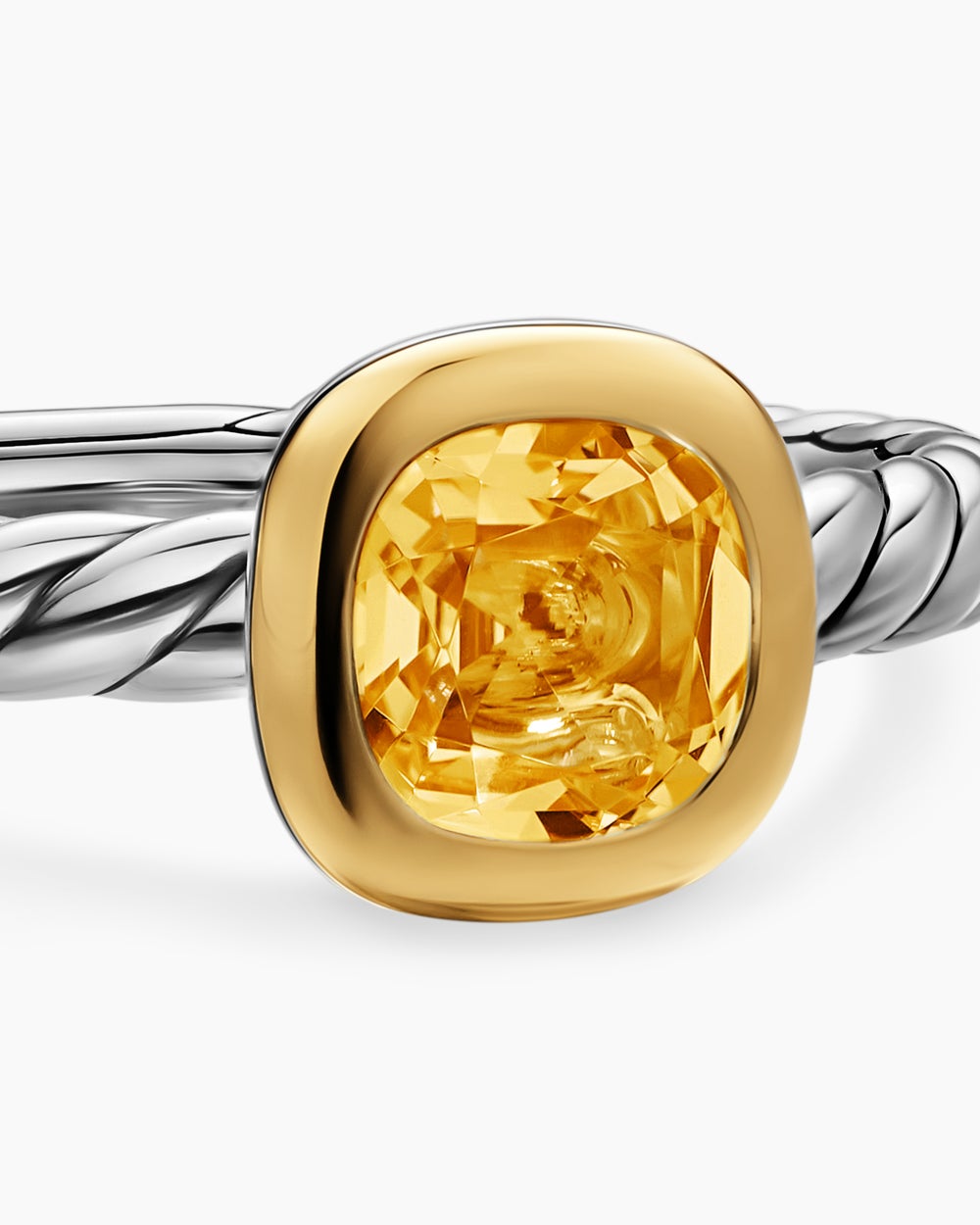 Womens DY Mercer Color Cable Ring in Sterling Silver with 14K Yellow Gold, 5.5mm