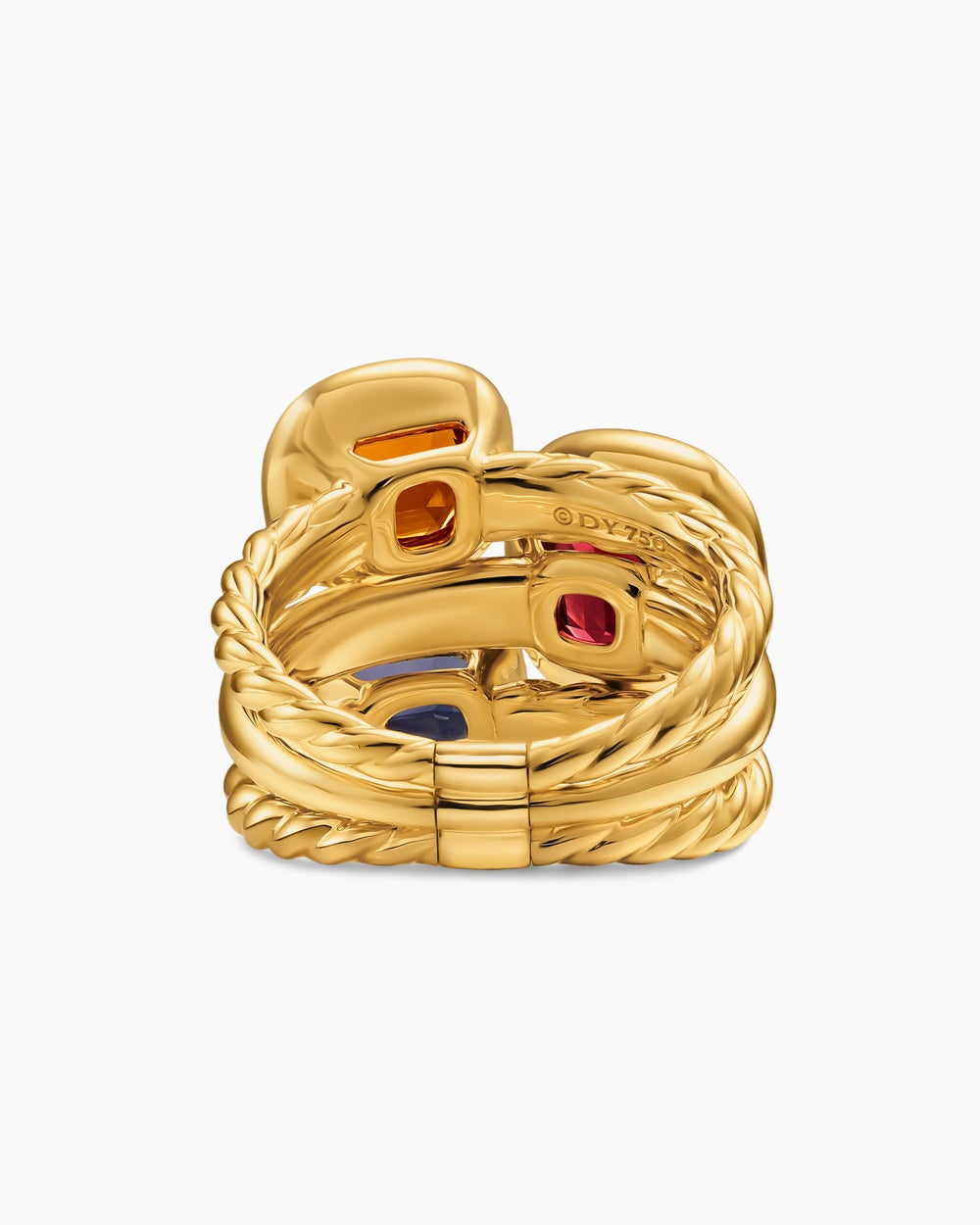 Womens DY Mercer Color Three Stone Ring in 18K Yellow Gold, 20.7mm