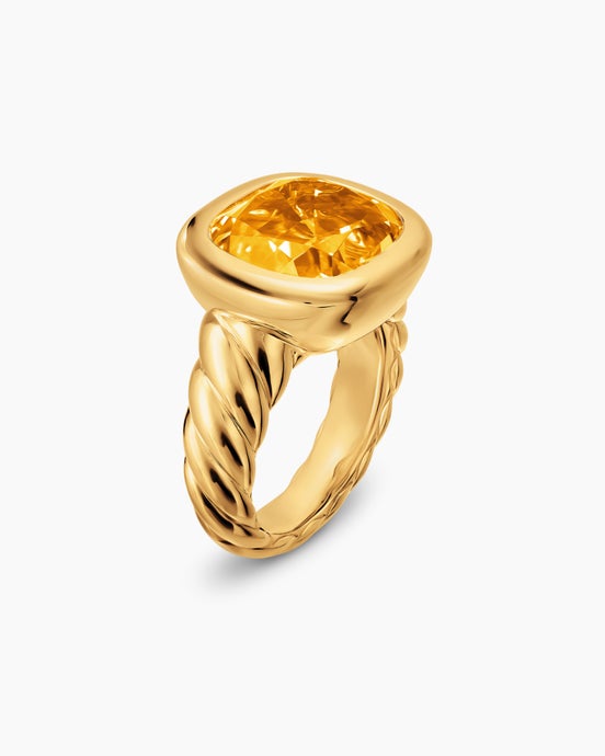 DY Mercer® Color Stone Ring in 18K Yellow Gold with Citrine, 13.5mm