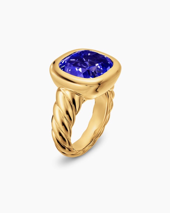 DY Mercer® Colour Stone Ring in 18K Yellow Gold with Iolite, 13.5mm