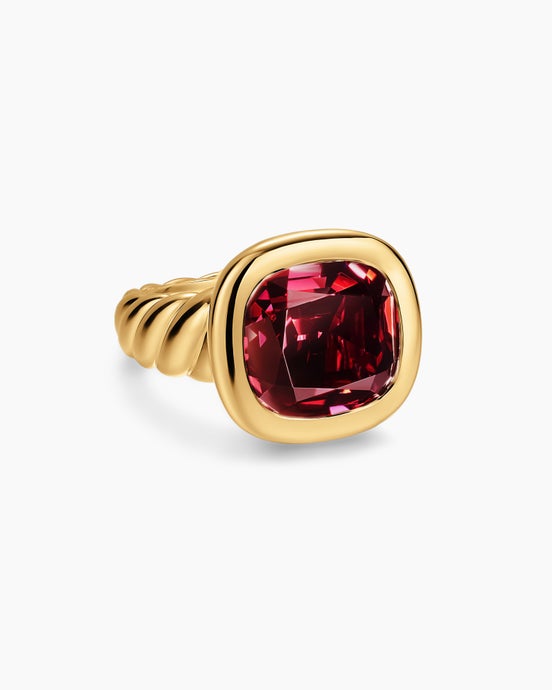 DY Mercer® Color Stone Ring in 18K Yellow Gold with Rhodolite Garnet, 13.5mm