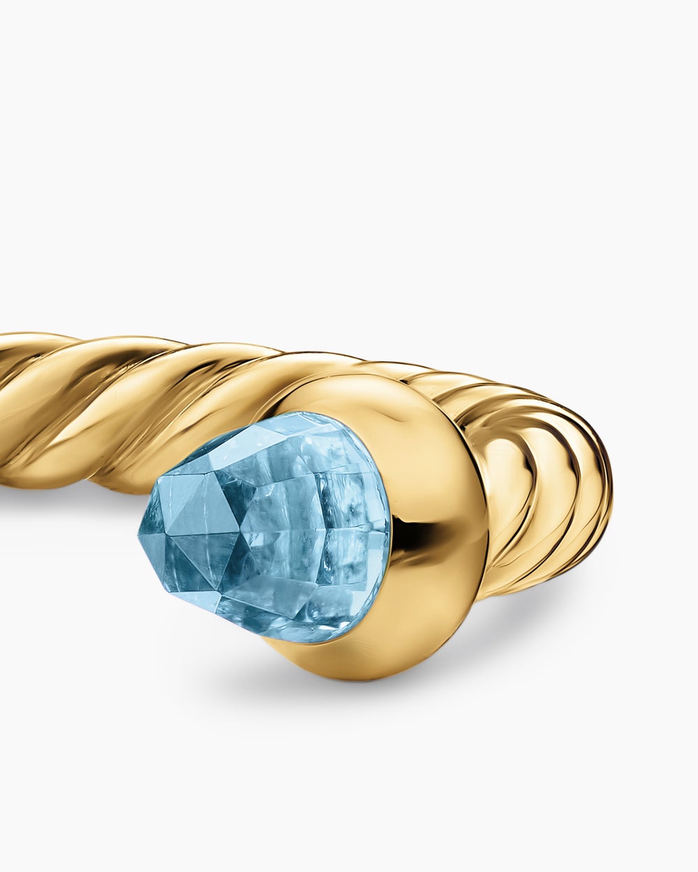 Womens Micro Cablespira Flex Open Ring in 18ct Yellow Gold, 2.5mm
