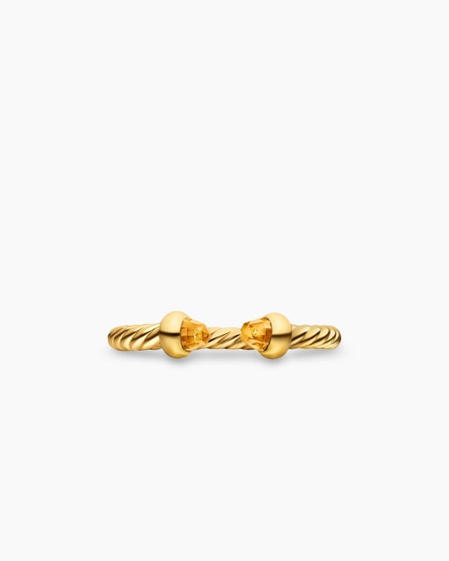 Womens Micro Cablespira Flex Open Ring in 18K Yellow Gold, 2.5mm