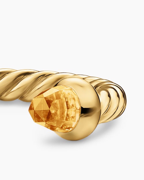 Womens Micro Cablespira Flex Open Ring in 18K Yellow Gold, 2.5mm