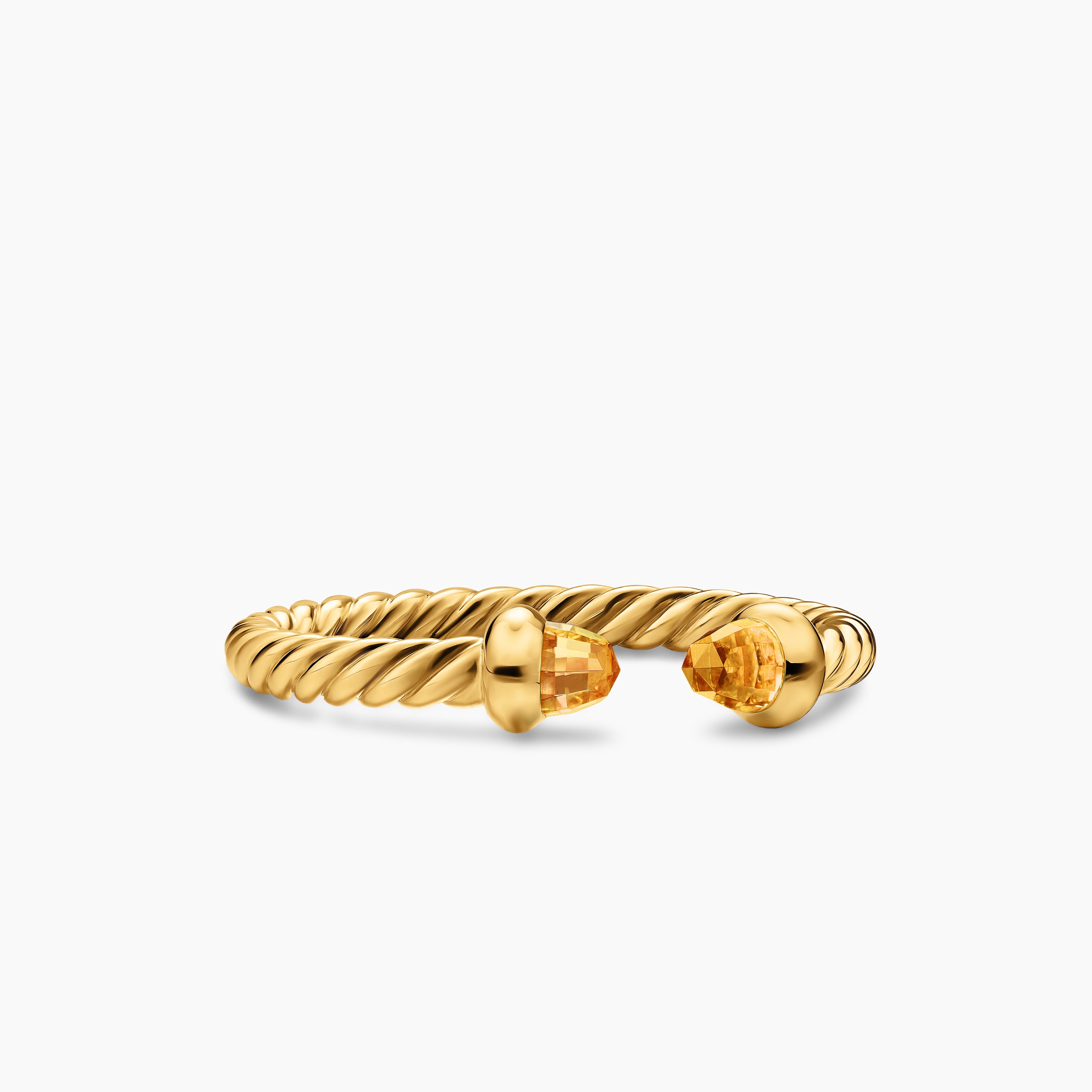 Womens Micro Cablespira Flex Open Ring in 18K Yellow Gold, 2.5mm