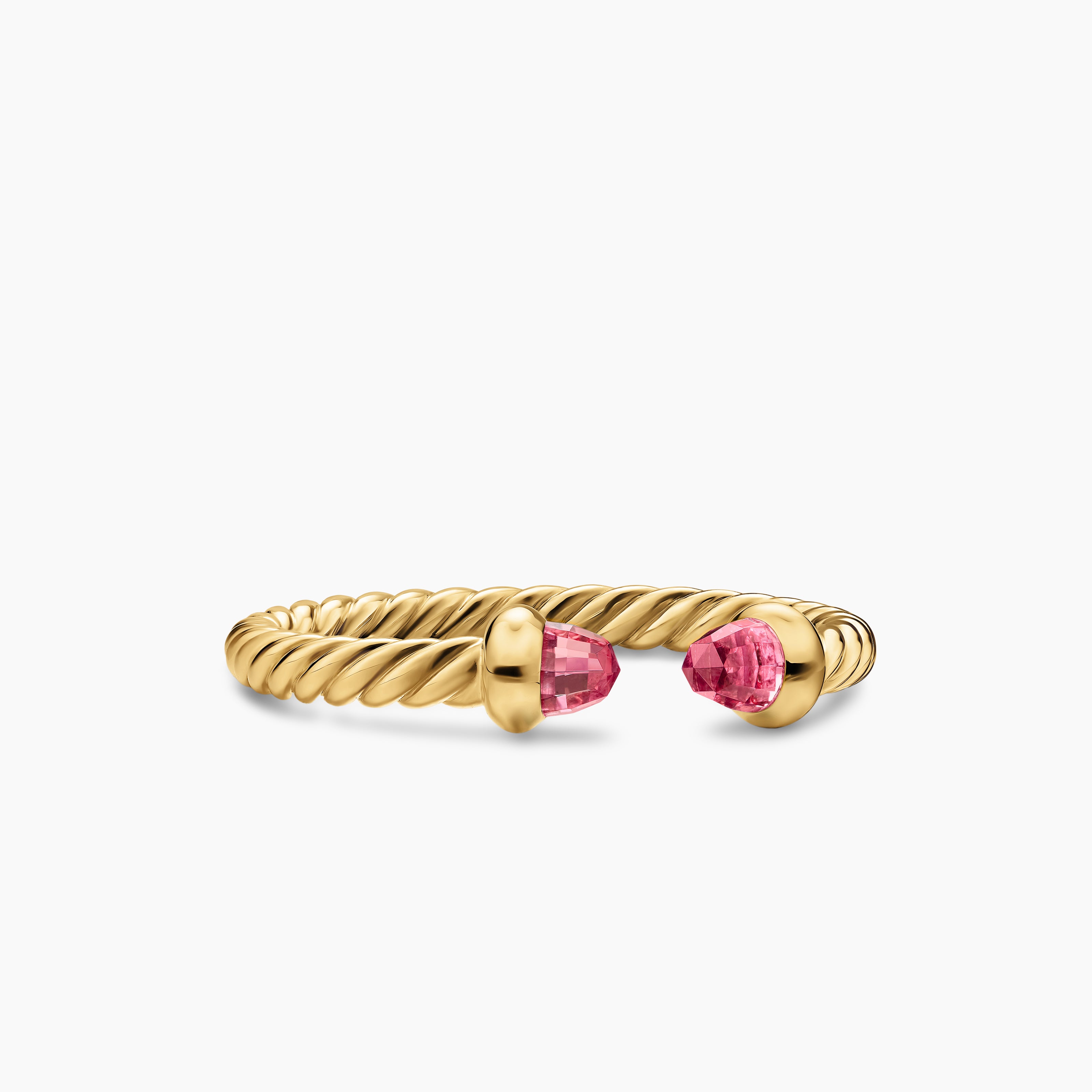 Womens Micro Cablespira Flex Open Ring in 18K Yellow Gold, 2.5mm