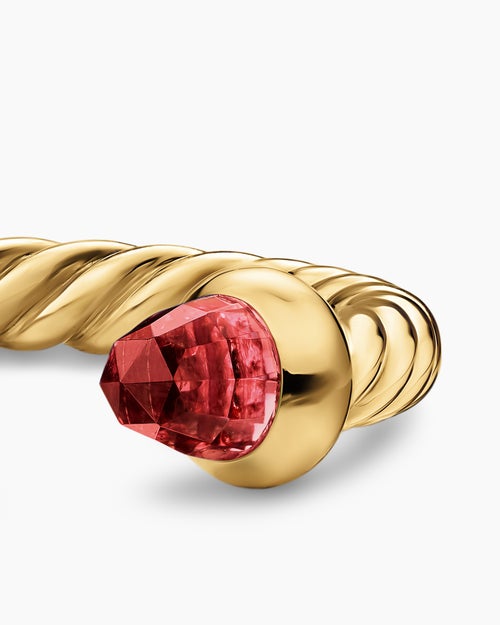 Womens Micro Cablespira Flex Open Ring in 18K Yellow Gold, 2.5mm