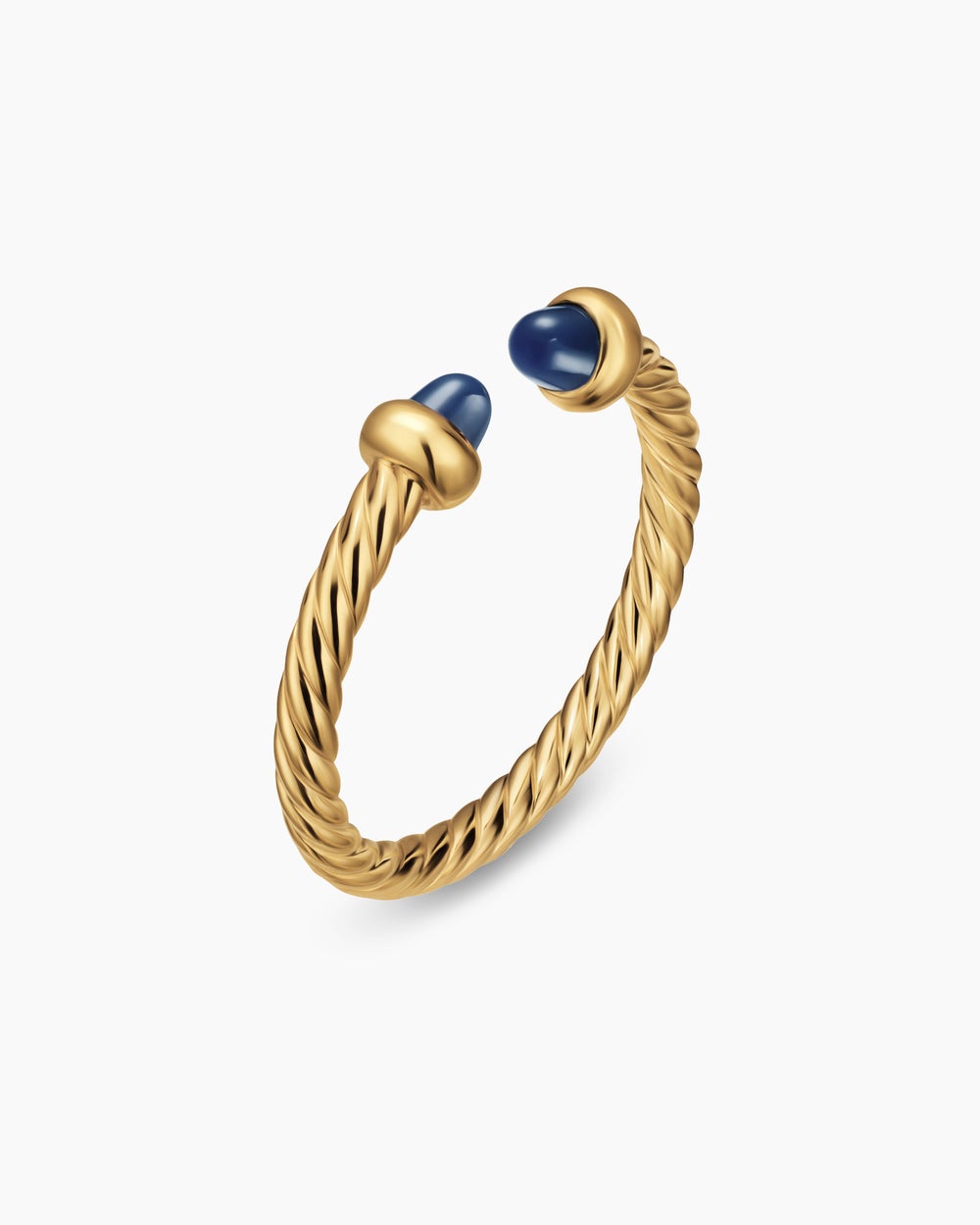 Womens Micro Cablespira Flex Open Ring in 18ct Yellow Gold, 2.5mm