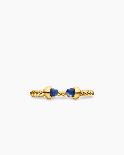 Womens Micro Cablespira Flex Open Ring in 18K Yellow Gold, 2.5mm