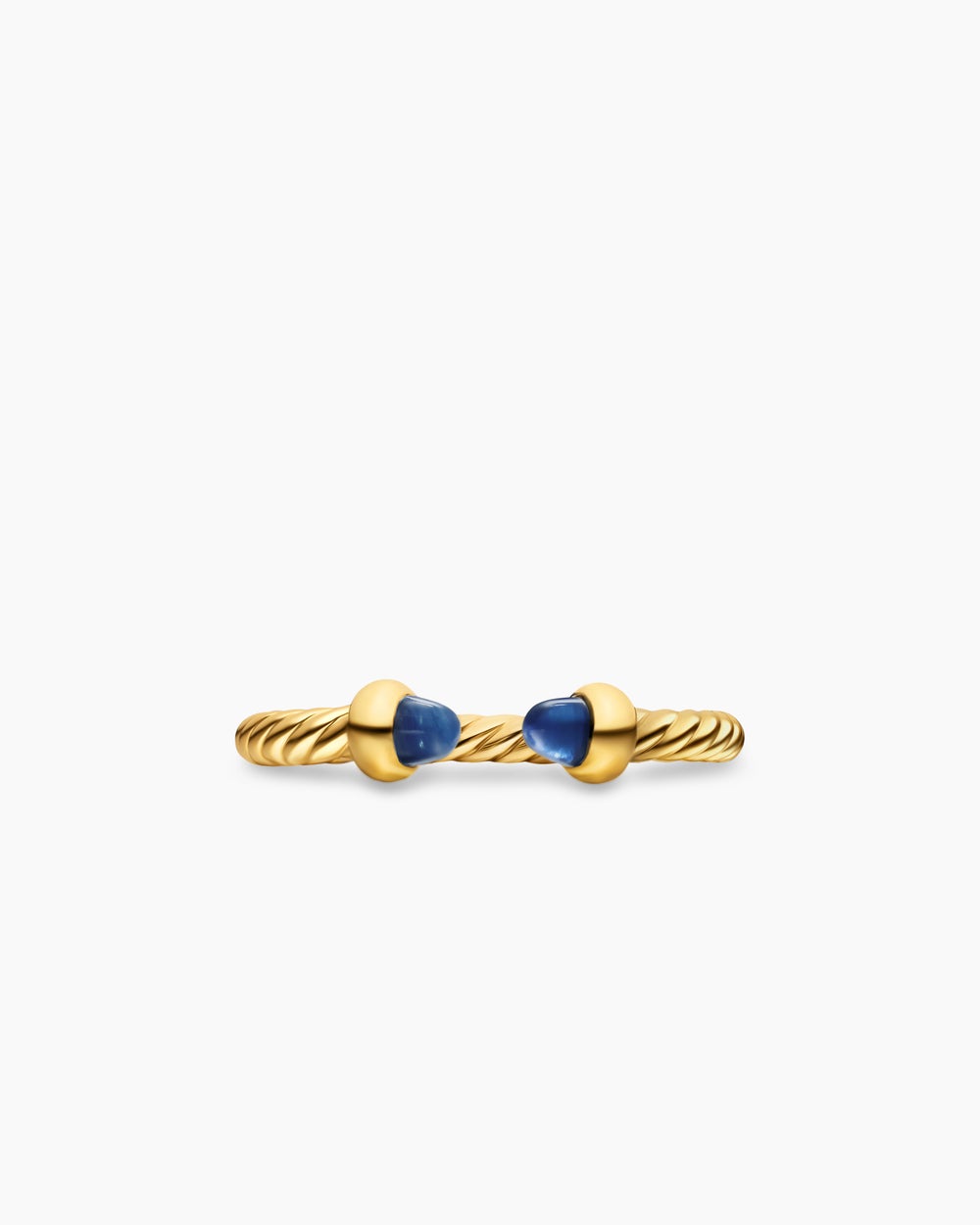 Womens Micro Cablespira Flex Open Ring in 18ct Yellow Gold, 2.5mm
