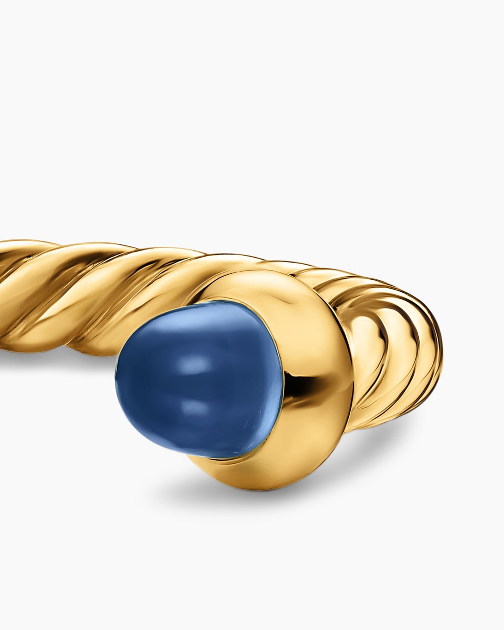 Womens Micro Cablespira Flex Open Ring in 18ct Yellow Gold, 2.5mm