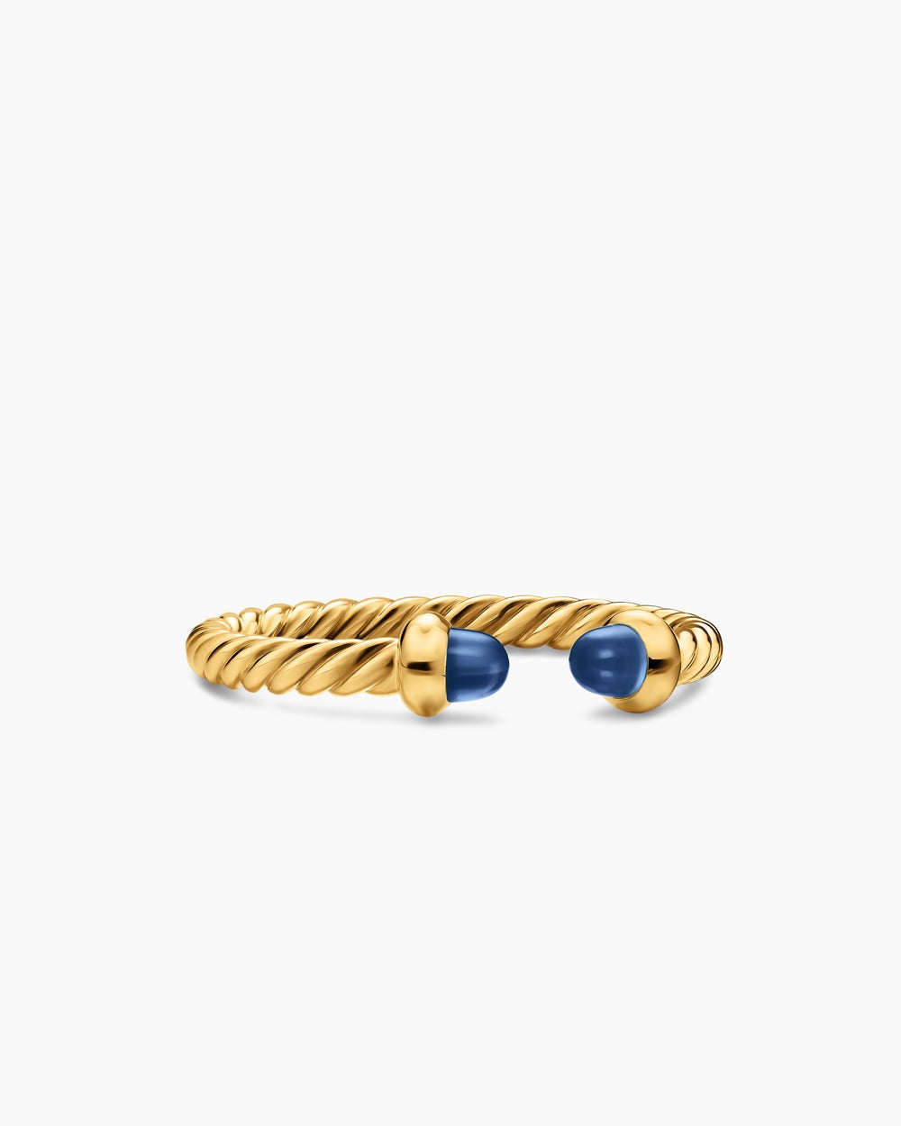 Womens Micro Cablespira Flex Open Ring in 18ct Yellow Gold, 2.5mm