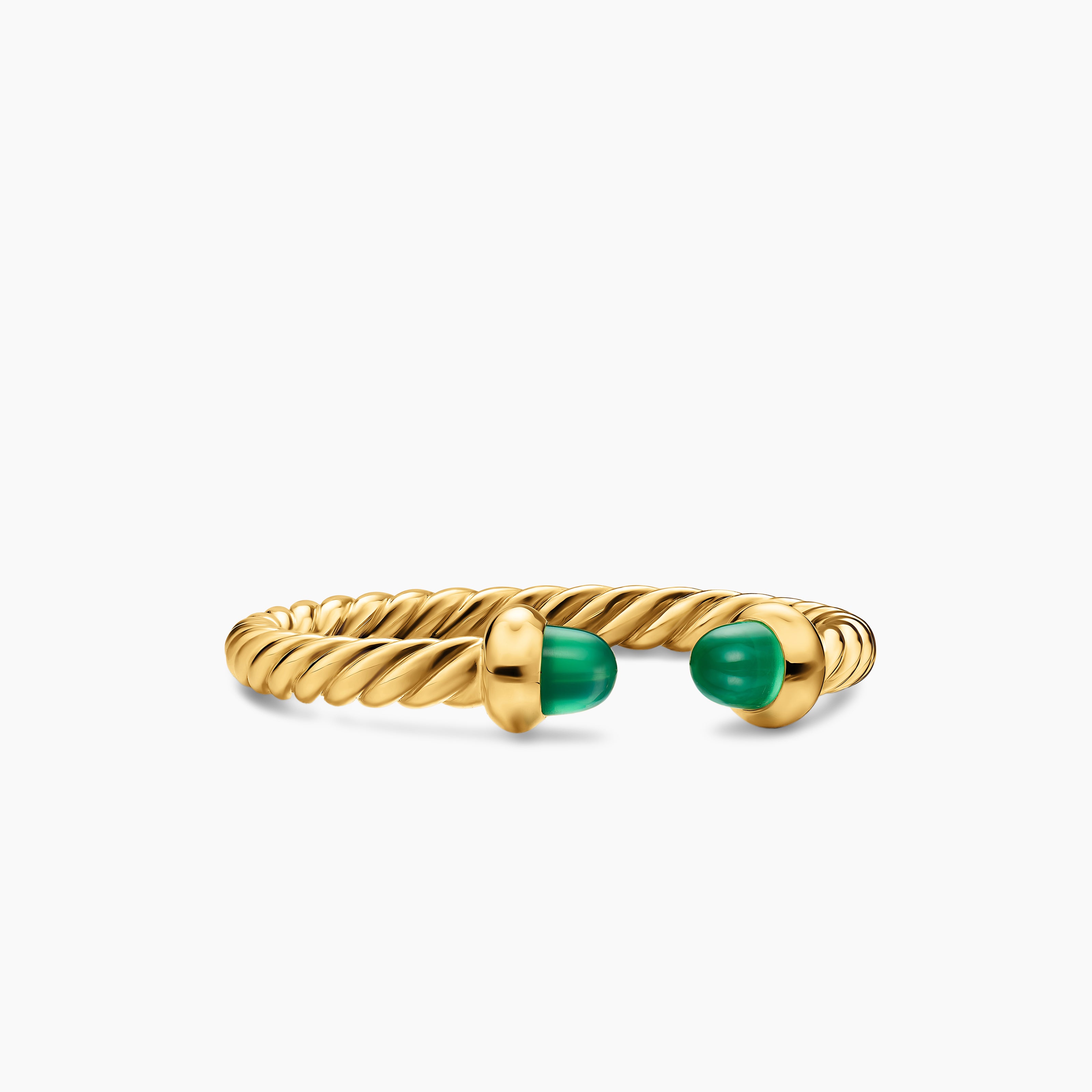 Womens Micro Cablespira Flex Open Ring in 18K Yellow Gold, 2.5mm