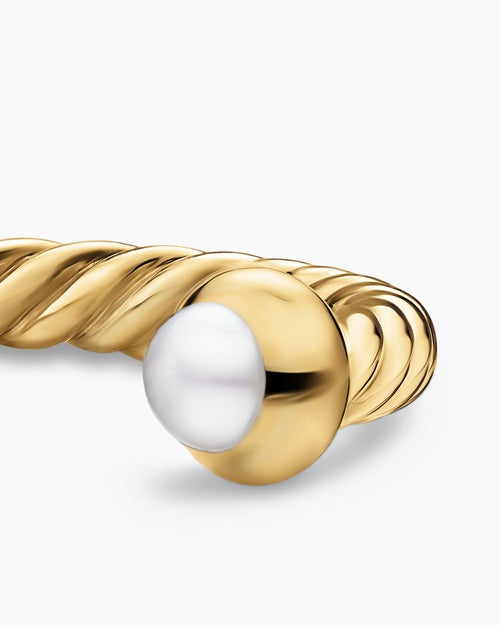 Womens Micro Cablespira Flex Open Ring in 18K Yellow Gold, 2.5mm