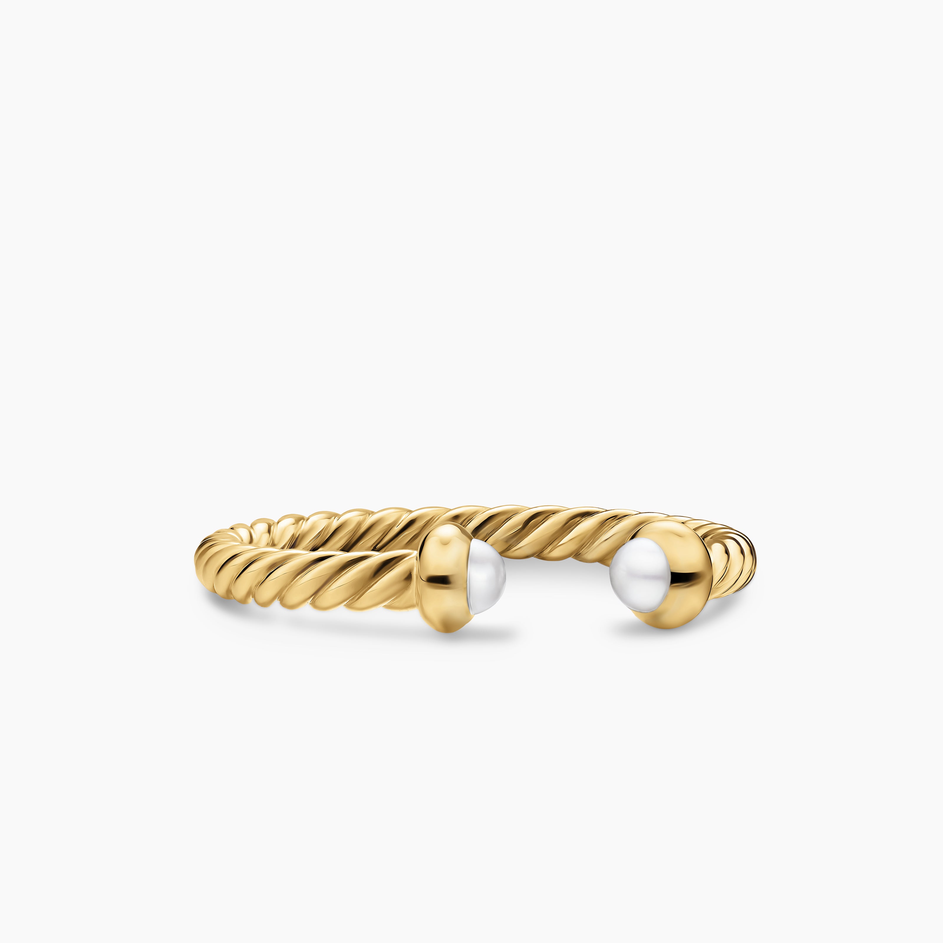 Womens Micro Cablespira Flex Open Ring in 18K Yellow Gold, 2.5mm