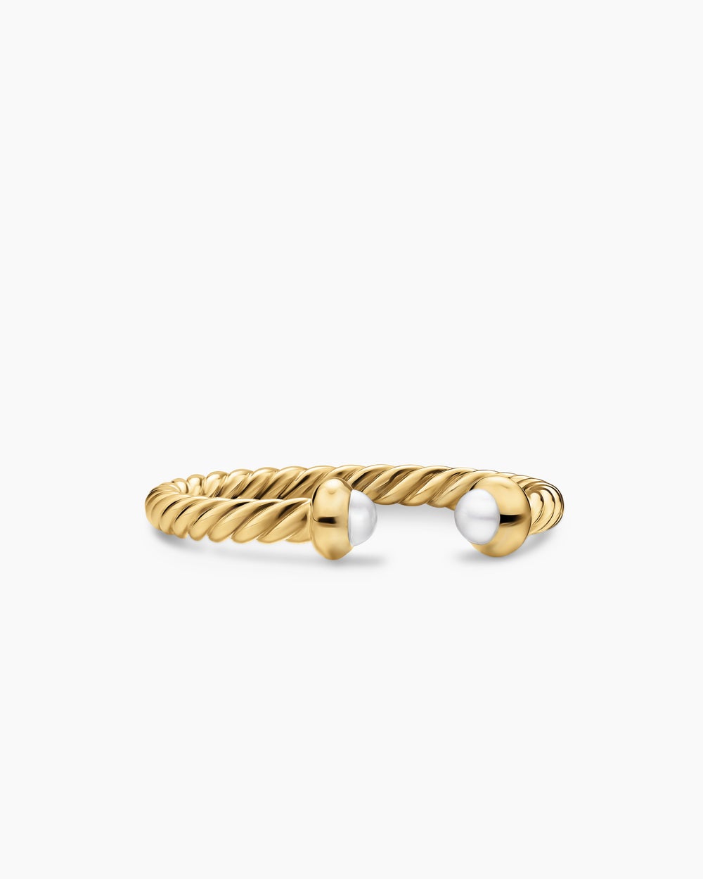 Womens Micro Cablespira Flex Open Ring in 18K Yellow Gold, 2.5mm