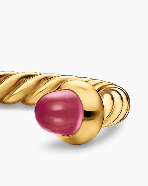 Womens Micro Cablespira Flex Open Ring in 18K Yellow Gold, 2.5mm