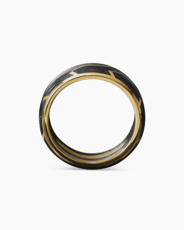 Forged Carbon Band Ring in 18K Yellow Gold, 8.5mm
