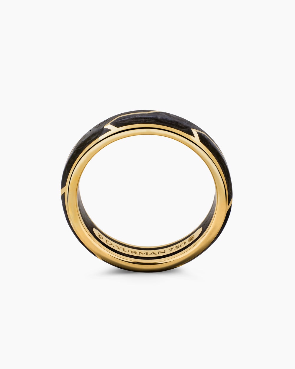 Anneau Forged Carbon avec or jaune 18 carats, 6 mm hommes