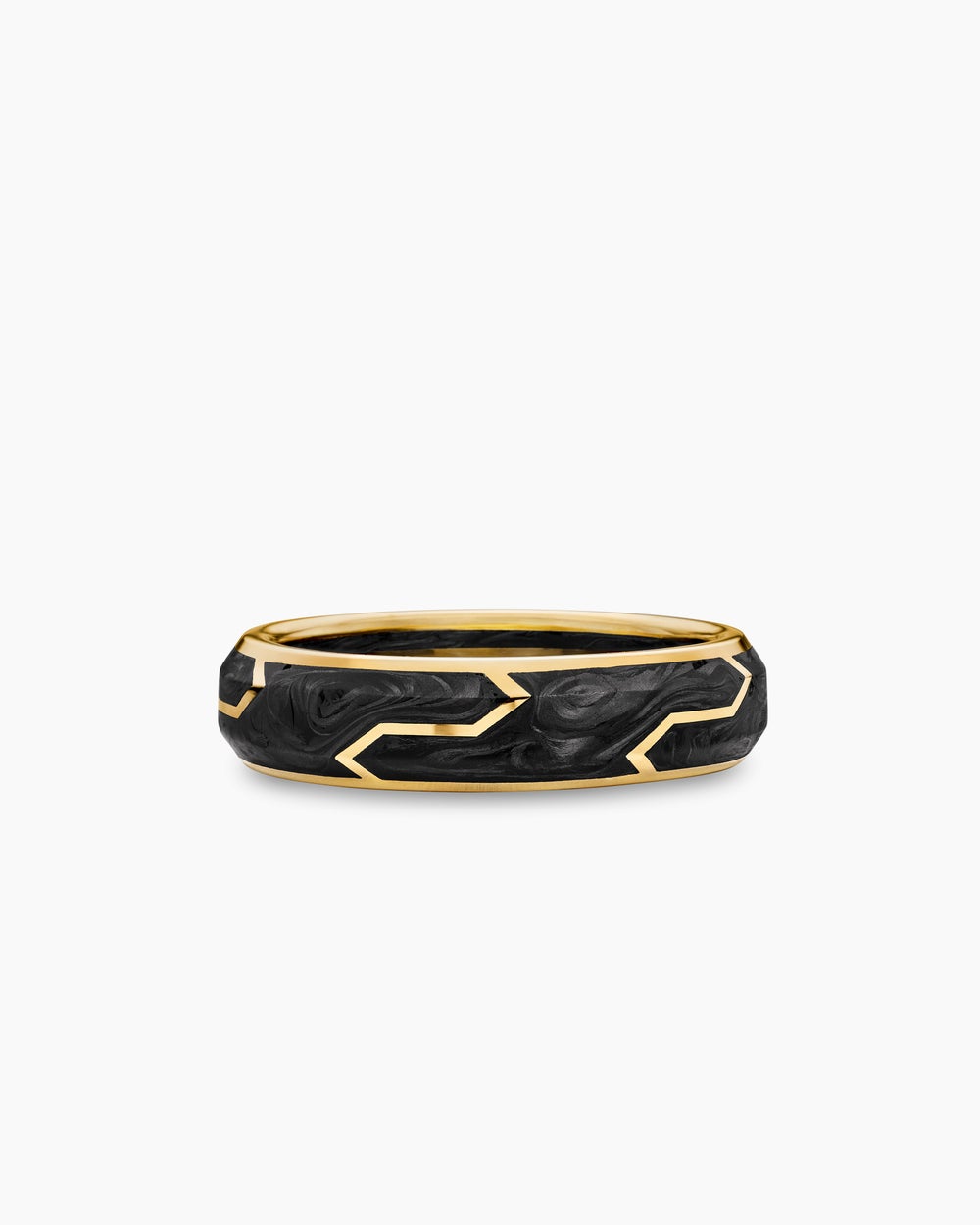 Anneau Forged Carbon avec or jaune 18 carats, 6 mm hommes