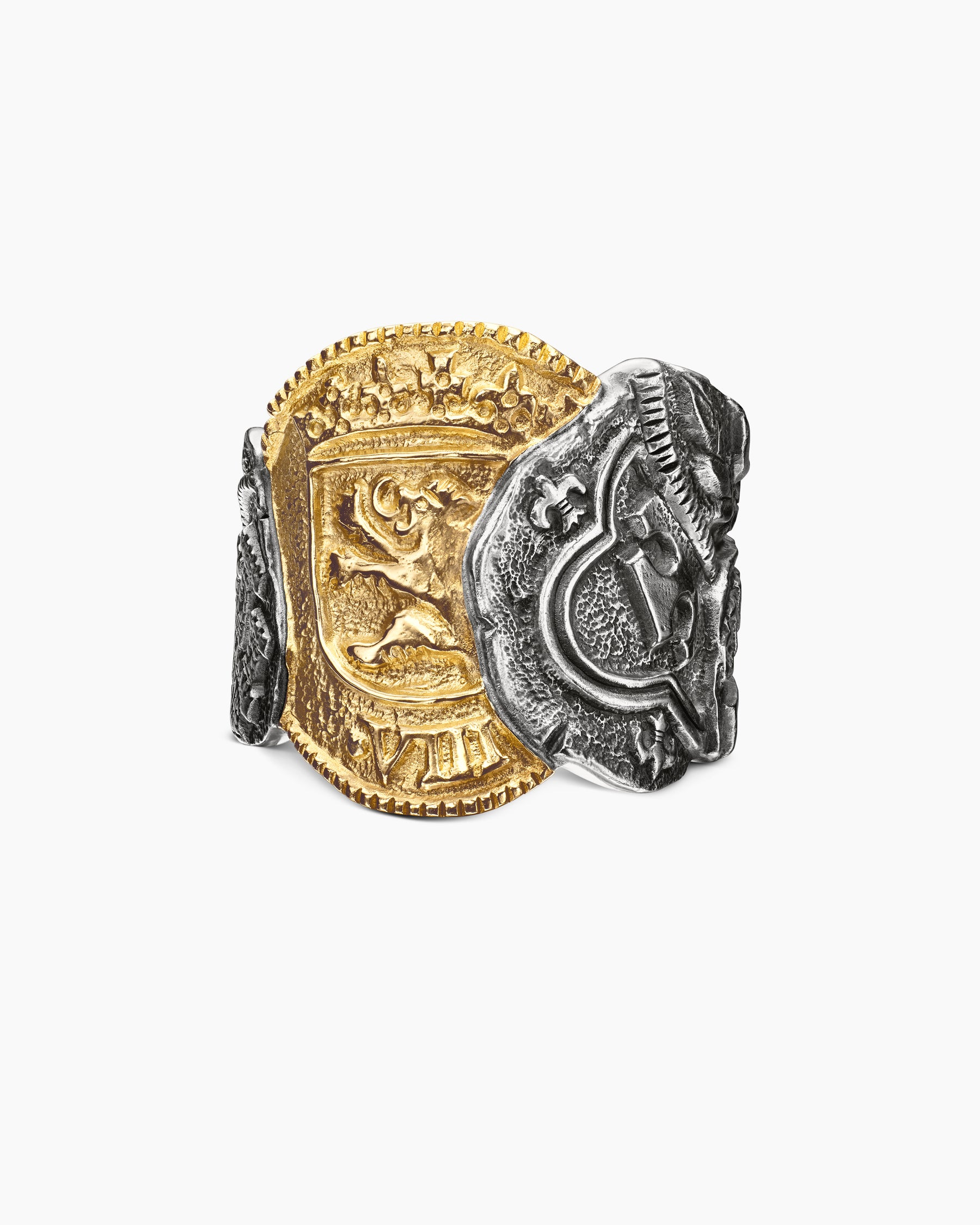 David Yurman Coin Ring: Shipwreck Signet in Silver Gold