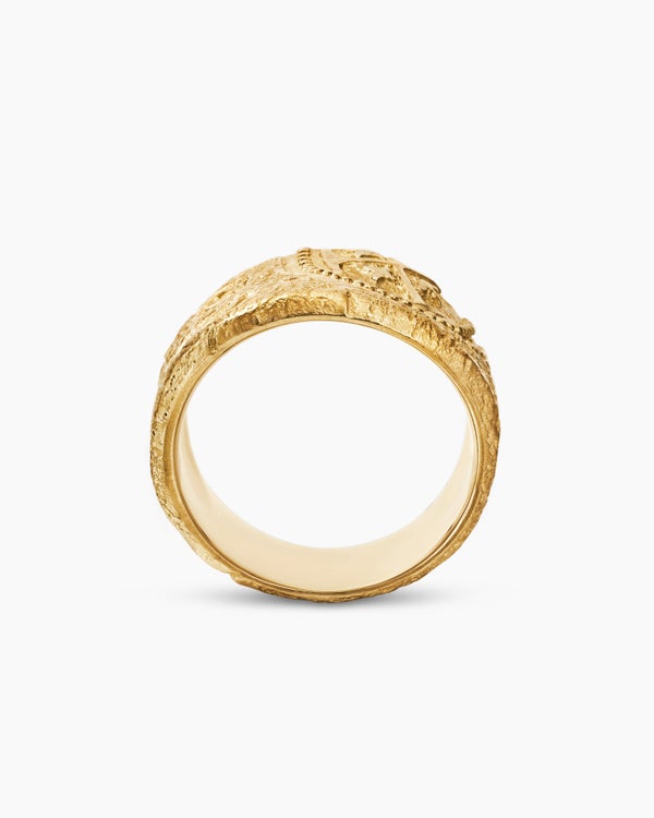 Shipwreck Cigar Band Ring in 18K Yellow Gold, 15mm