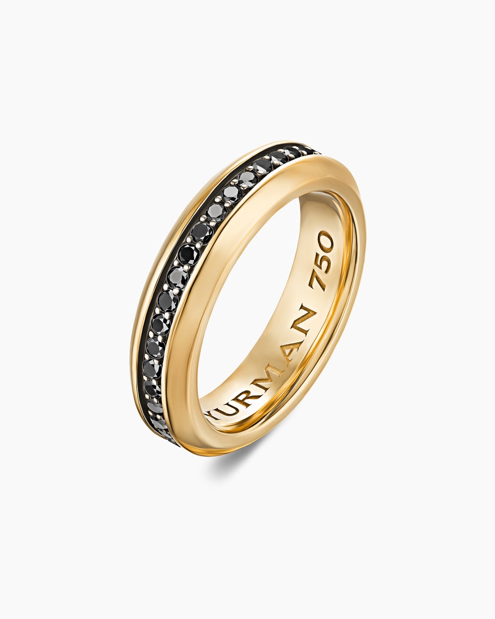 Mens Beveled Band Ring in 18K Yellow Gold, 6mm