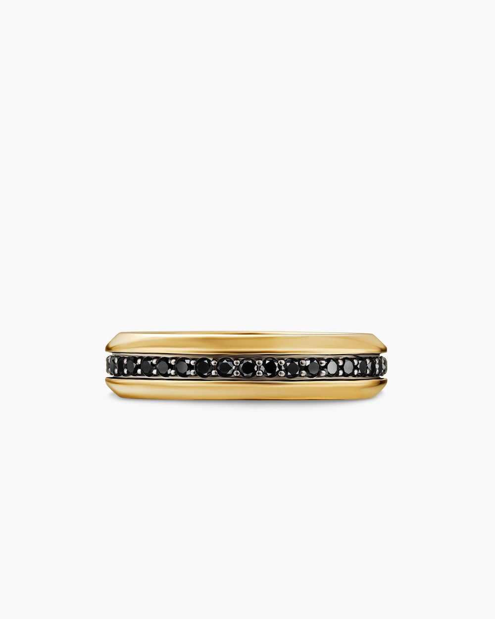 Mens Beveled Band Ring in 18K Yellow Gold, 6mm
