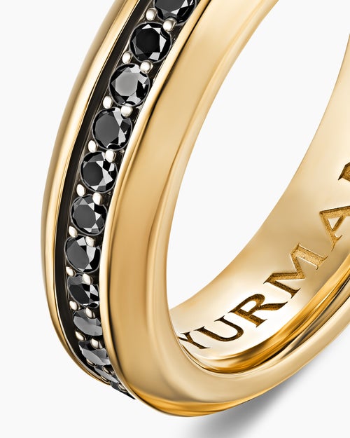 Mens Streamline Band Ring in 18K Yellow Gold, 6mm