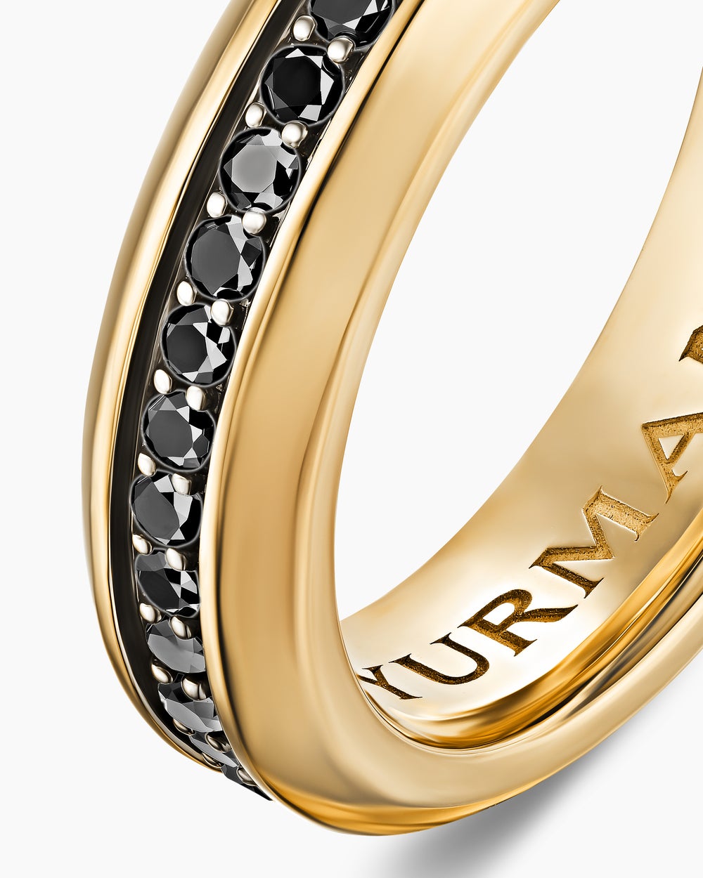 Mens Beveled Band Ring in 18K Yellow Gold, 6mm