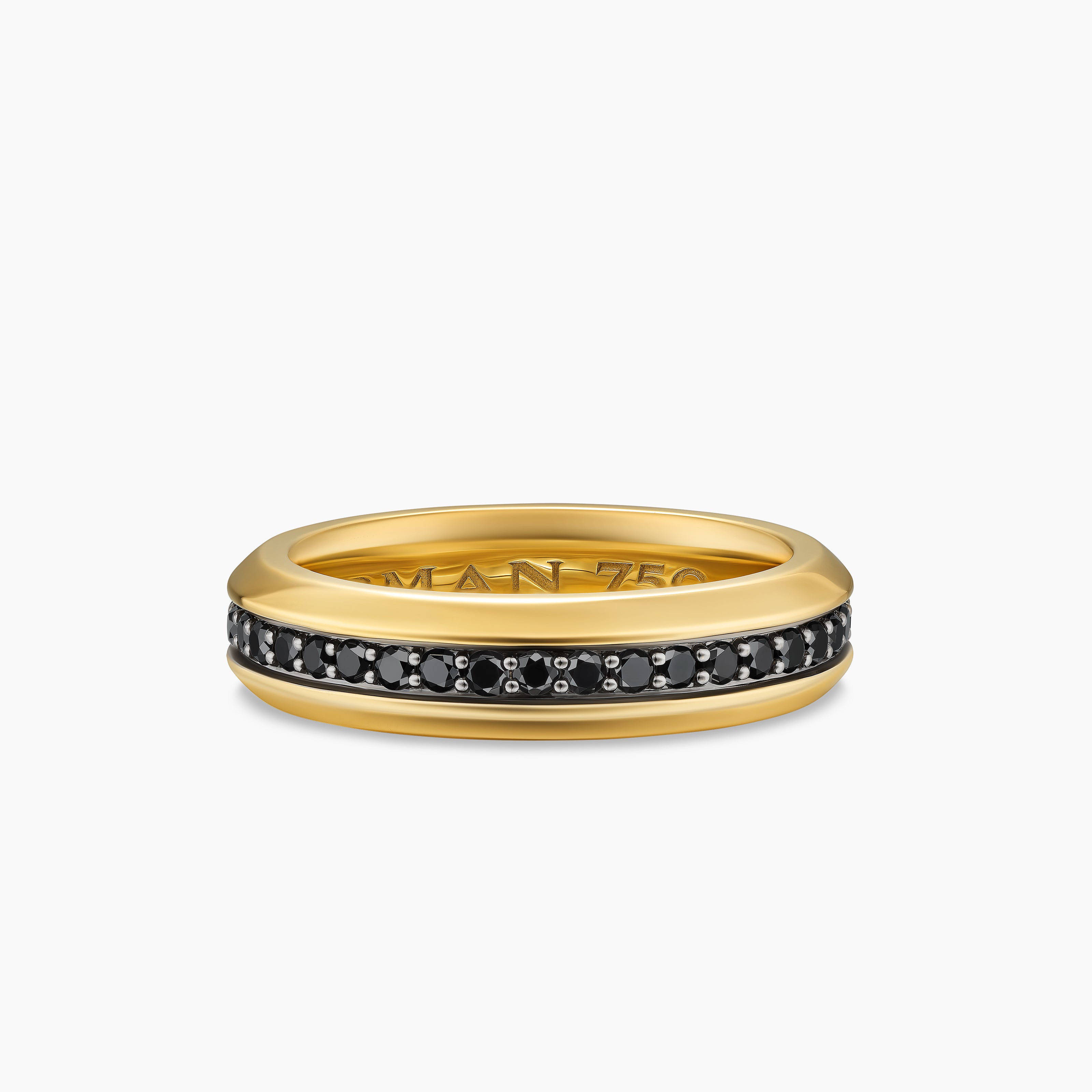 Mens Beveled Band Ring in 18K Yellow Gold, 6mm