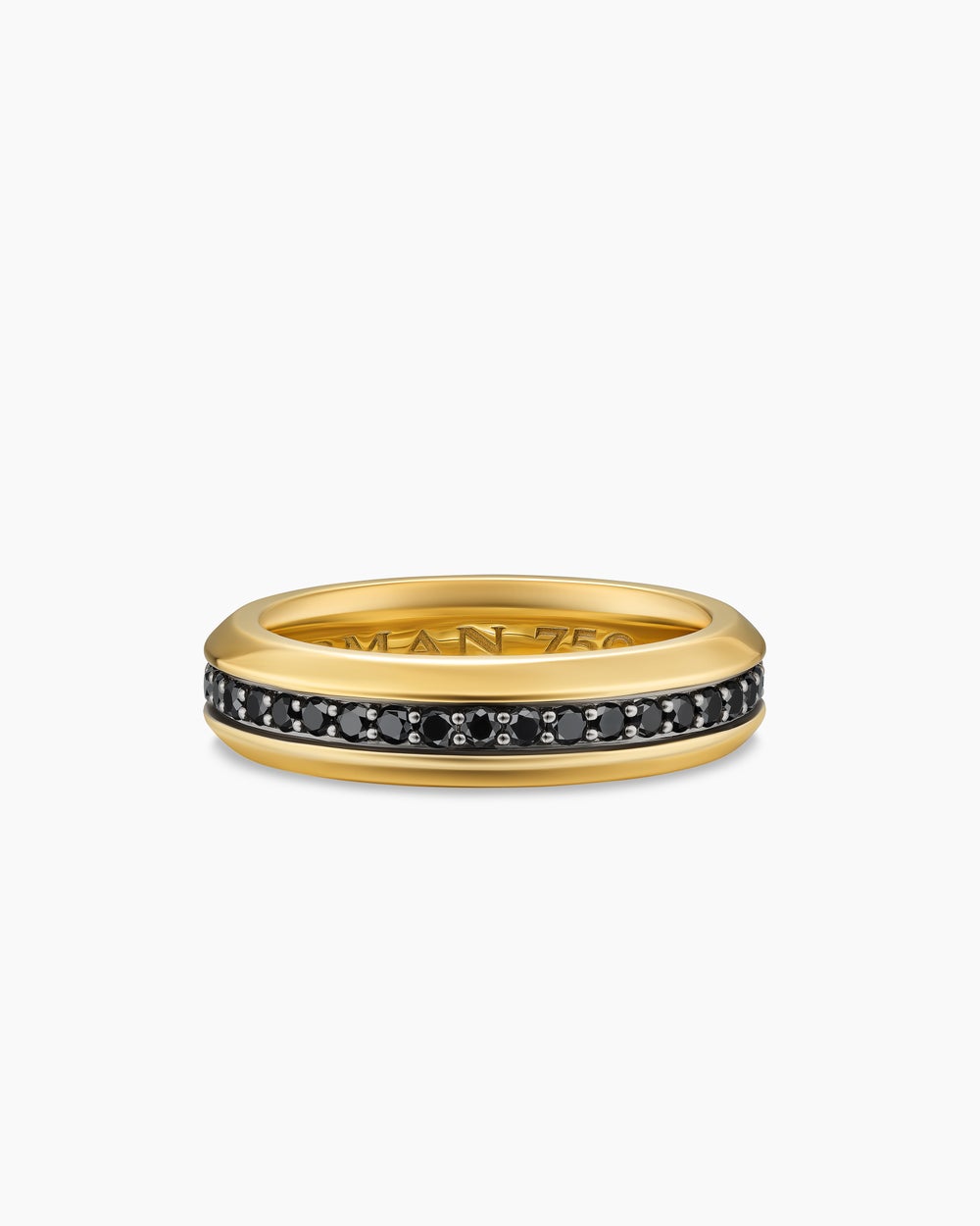 Mens Beveled Band Ring in 18K Yellow Gold, 6mm