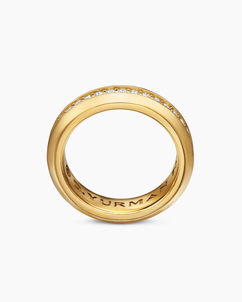 Mens Beveled Band Ring in 18K Yellow Gold, 6mm