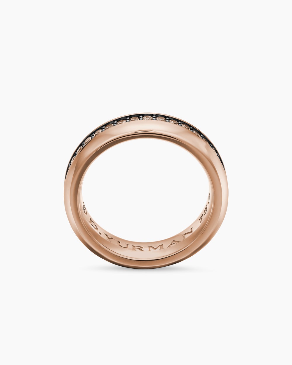 Mens Beveled Band Ring in 18K Rose Gold, 6mm